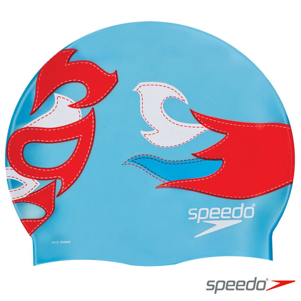 speedo 成人花色矽胶泳帽 fun 蓝-luchadore